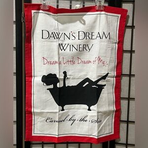 Dawn's Dream Winery Tea Towel - Red, White & Black SIZE 20”X 26”